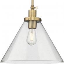 Progress P500384-163 - Hinton Collection One-Light Vintage Brass Modern Farmhouse Pendant