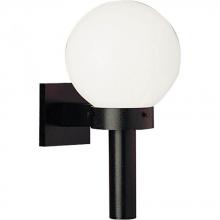 Progress P5626-60 - One Light Black White Shatter-resistant Glass Outdoor Wall Light - Last from display