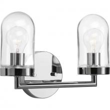 Progress P300175-015 - Signal Collection Two-Light Polished Chrome Clear Glass Coastal Bath Vanity Light