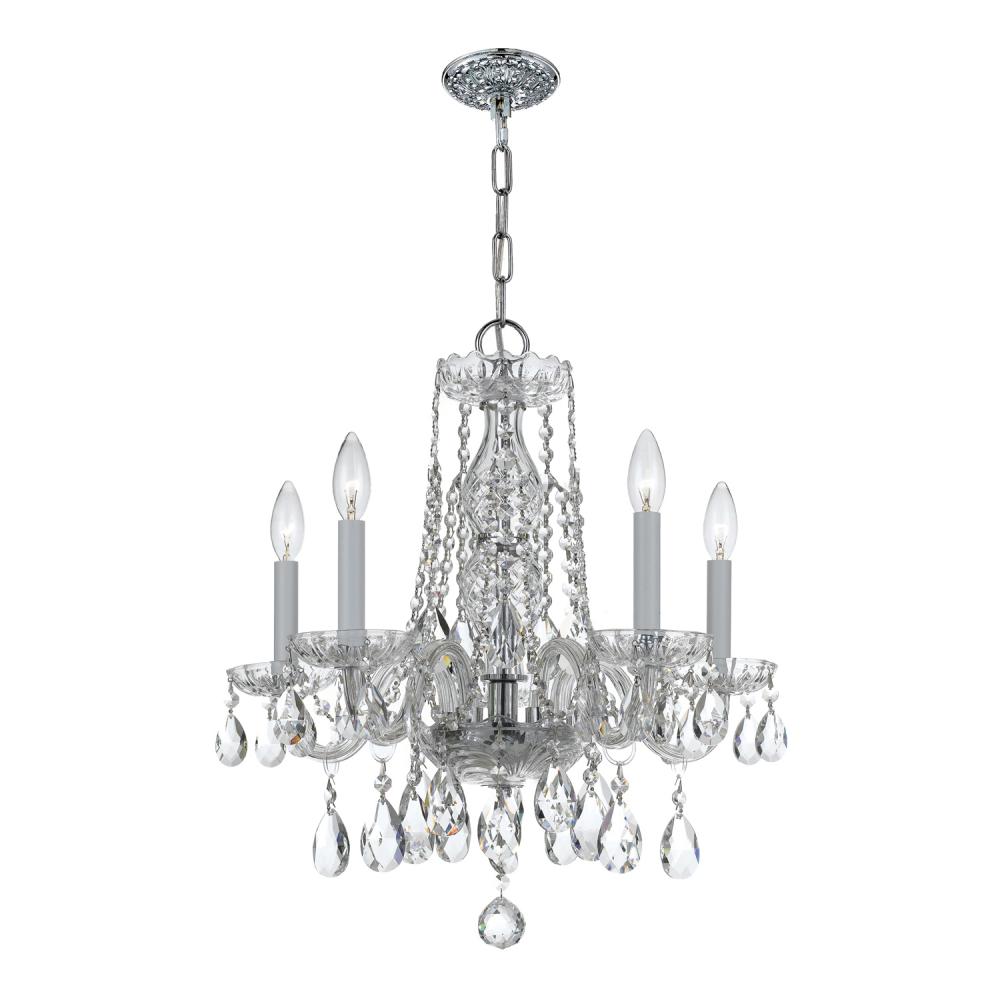 Traditional Crystal 5 Light Spectra Crystal Polished Chrome Chandelier