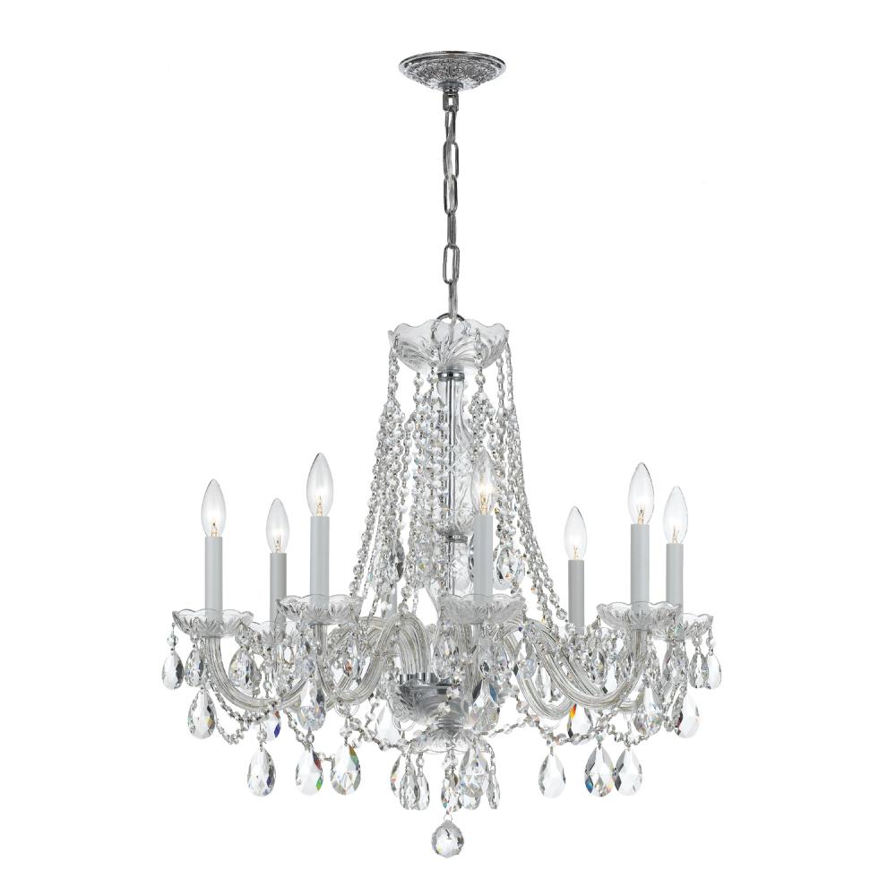 Traditional Crystal 8 Light Spectra Crystal Polished Chrome Chandelier