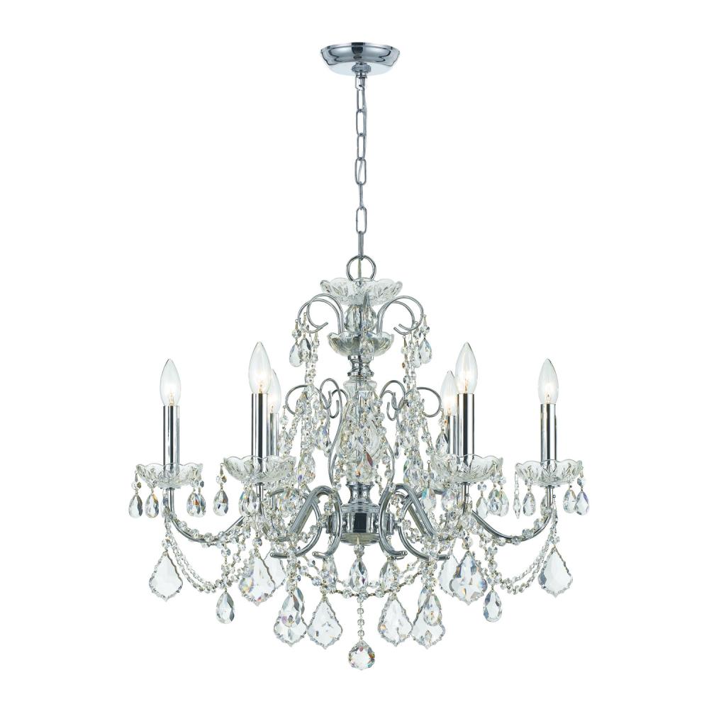 Imperial 6 Light Spectra Crystal Polished Chrome Chandelier