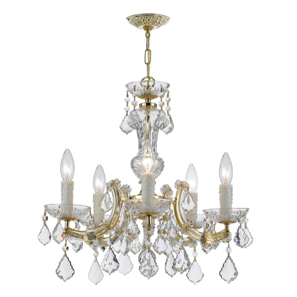 Maria Theresa 5 Light Swarovski Strass Crystal Gold Chandelier