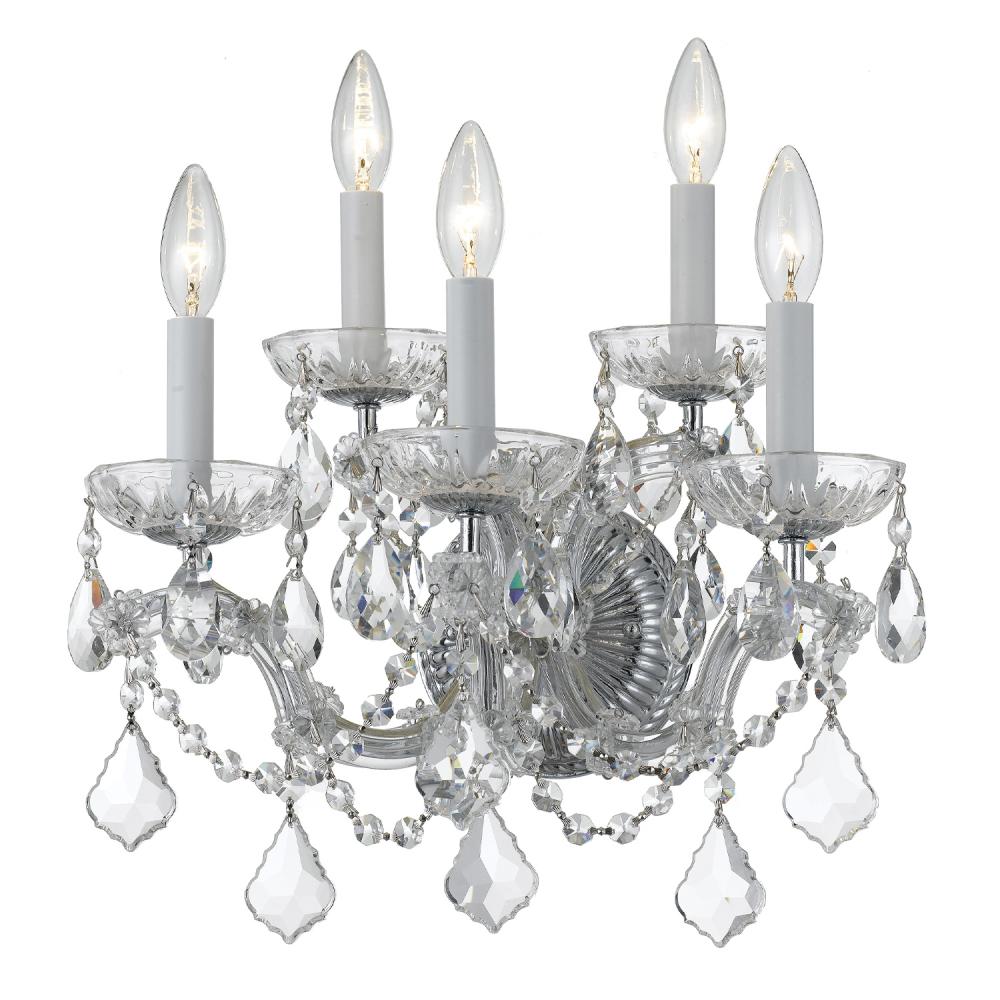 Maria Theresa 5 Light Swarovski Strass Crystal Polished Chrome Sconce