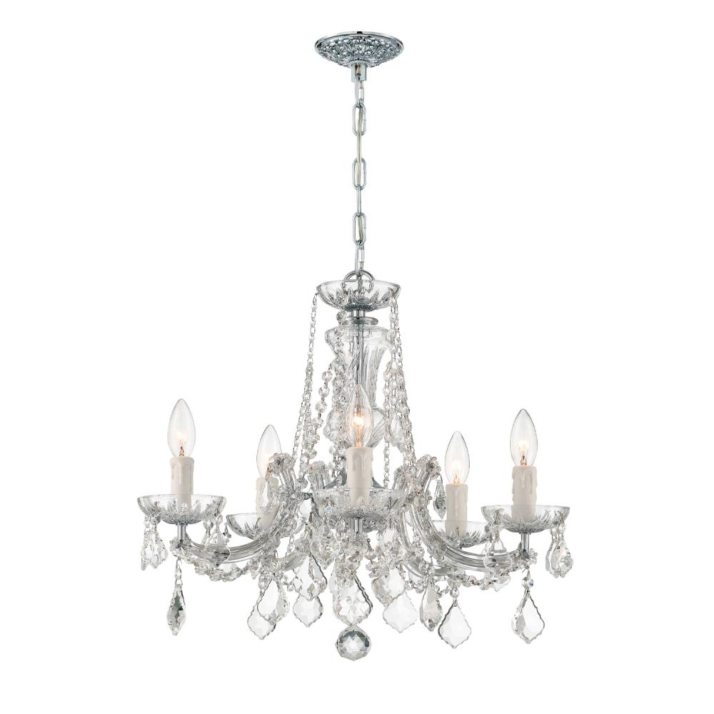 Maria Theresa 5 Light Swarovski Strass Crystal Polished Chrome Chandelier