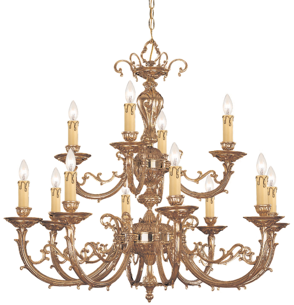 12 light brass chandelier