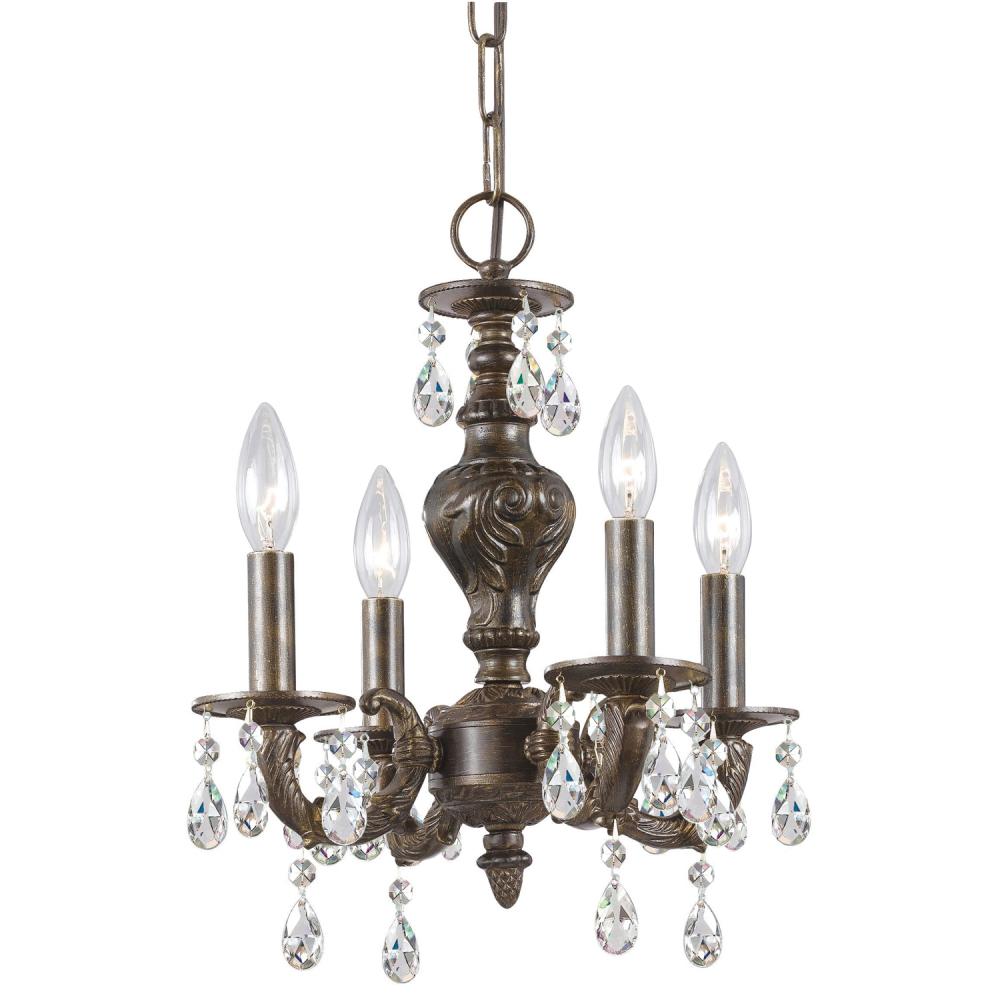 Paris Market 4 Light Spectra Crystal Venetian Bronze Mini Chandelier