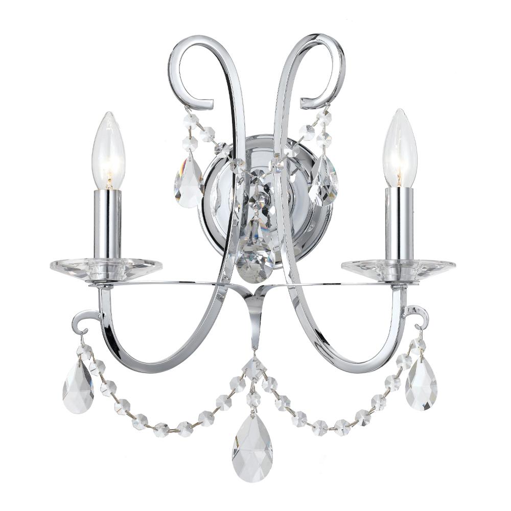 Othello 2 Light Swarovski Strass Crystal Polished Chrome Sconce