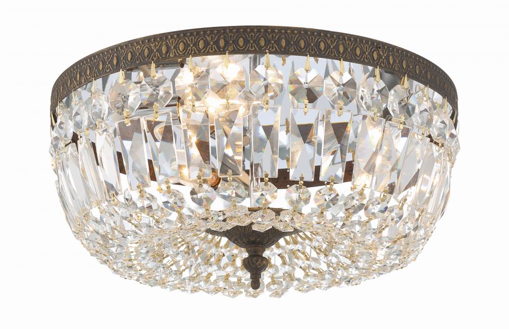 Crystorama 3 Light Swarovski Strass Crystal English Bronze Flush Mount