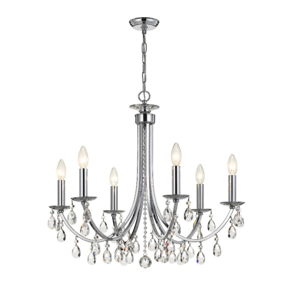 Bridgehampton 6 Light Spectra Crystal Polished Chrome Chandelier