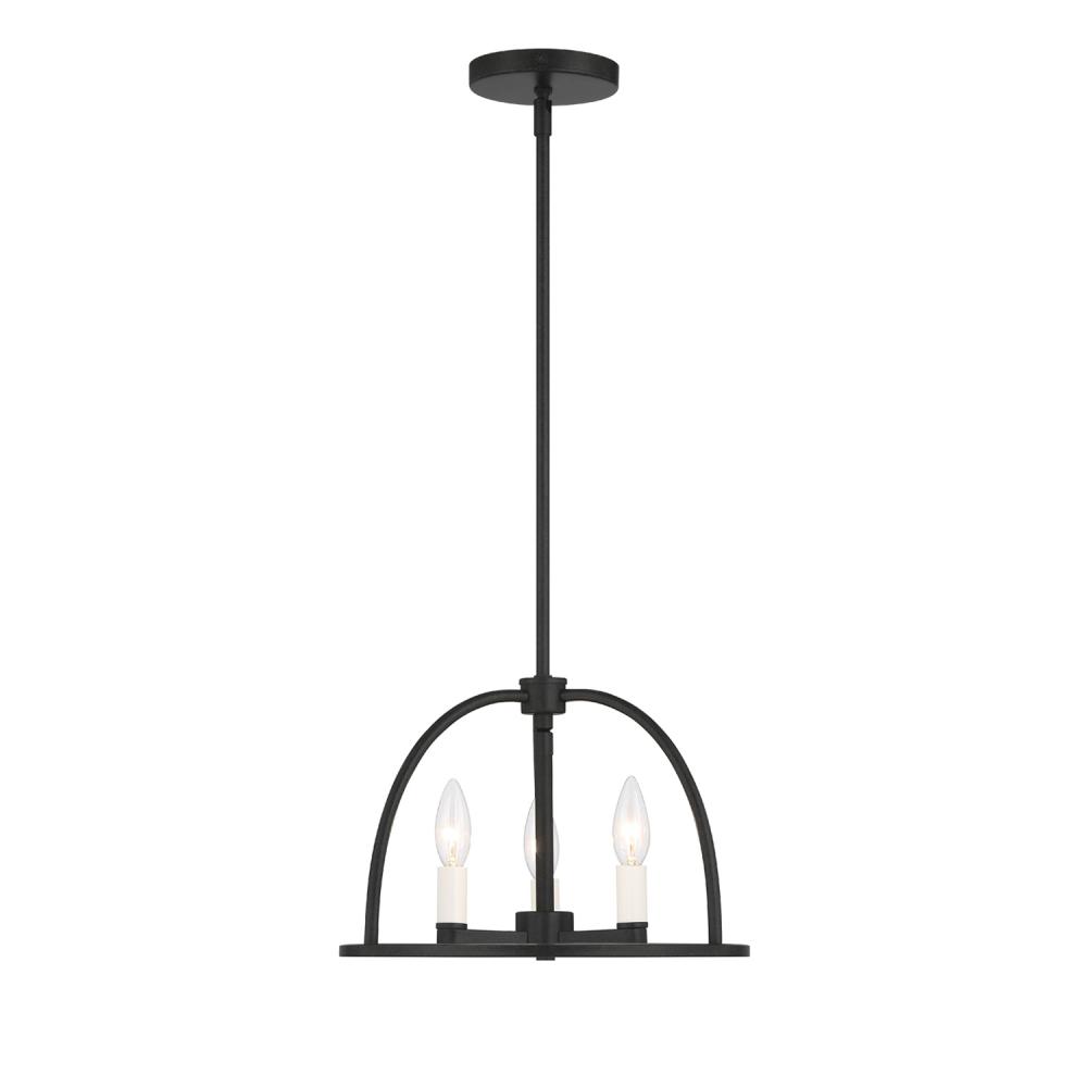 Abbott 3 Light Black Mini Chandelier : ABB-3003-BK | Good Friend Electric