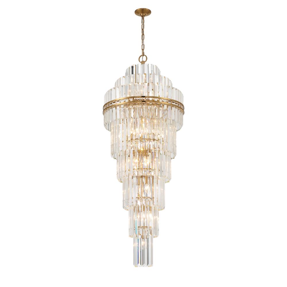 Hayes 31 Light Aged Brass Chandelier