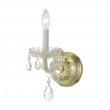 Crystorama 1031-PB-CL-SAQ - Traditional Crystal 1 Light Spectra Crystal Polished Brass Sconce