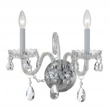 Crystorama 1032-CH-CL-SAQ - Traditional Crystal 2 Light Spectra Crystal Polished Chrome Sconce