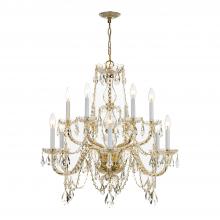 Crystorama 1135-PB-CL-SAQ - Traditional Crystal 12 Light Spectra Crystal Polished Brass Chandelier