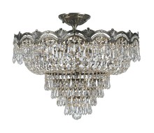 Crystorama 1485-HB-CL-SAQ - Majestic 5 Light Spectra Crystal Historic Brass Ceiling Mount