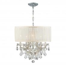 Crystorama 4415-CH-SAW-CLQ - Brentwood 6 Light Spectra Crystal Polished Chrome Drum Shade Chandelier