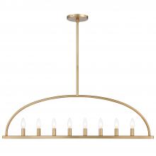 Crystorama ABB-3007-VG - Abbott 8 Light Vibrant Gold Linear Chandelier