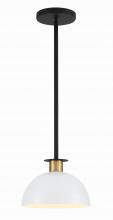 Crystorama GIG-813-BK-AG - Gigi 1 Light Black + Aged Brass Mini Pendant