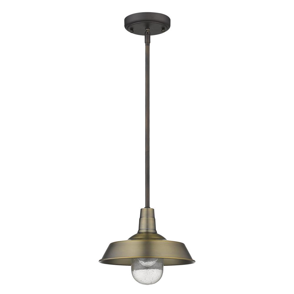 Burry 1-Light Antique Brass Convertible Pendant