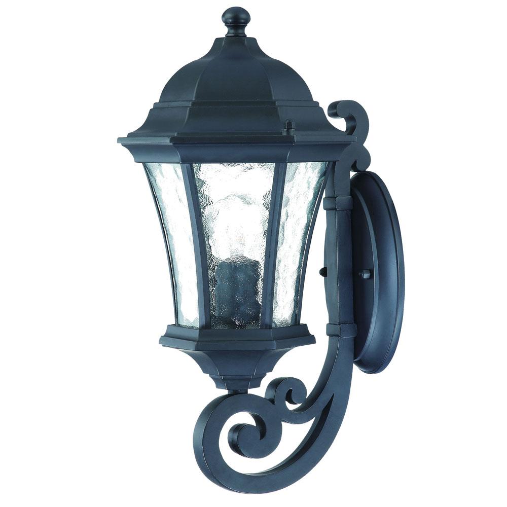 Waverly Collection Wall-Mount 1-Light Outdoor Matte Black Light Fixture