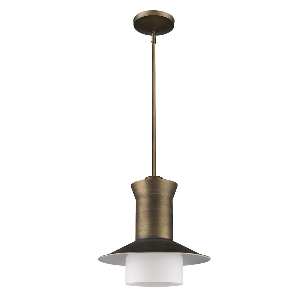 Greta Indoor 1-Light Pendant W/Glass Shade In Raw Brass