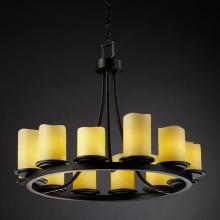 Justice Design Group CNDL-8768-14-AMBR-DBRZ - Dakota 12-Light Ring Chandelier (Short)