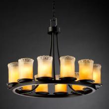 Justice Design Group GLA-8768-16-AMBR-MBLK - Dakota 12-Light Ring Chandelier (Short)