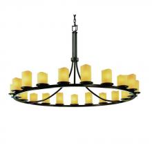 Justice Design Group CNDL-8716-10-CREM-DBRZ - Dakota 21-Light 1-Tier Ring Chandelier