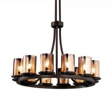 Justice Design Group FSN-8763-10-MROR-DBRZ-LED12-8400 - Dakota 12-Light Ring LED Chandelier (Tall)