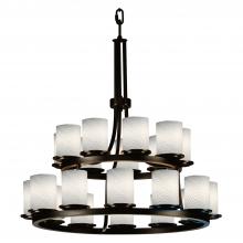 Justice Design Group FSN-8767-10-WEVE-DBRZ-LED21-14700 - Dakota 21-Light 2-Tier Ring LED Chandelier