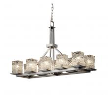 Justice Design Group GLA-8650-26-CLRT-NCKL-LED10-7000 - Montana 10-Light Rectangular Ring LED Chandelier