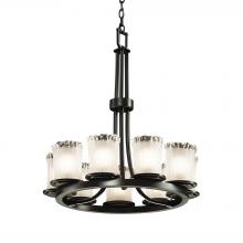  GLA-8766-16-WTFR-MBLK-LED9-6300 - Dakota 9-Light Ring LED Chandelier