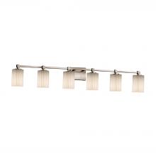 Justice Design Group POR-8426-10-PLET-NCKL-LED6-4200 - Tetra 6-Light LED Bath Bar