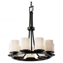 Justice Design Group POR-8766-10-PLET-MBLK - Dakota 9-Light Ring Chandelier