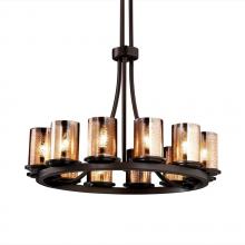 Justice Design Group FSN-8763-10-MROR-MBLK - Dakota 12-Light Ring Chandelier (Tall)