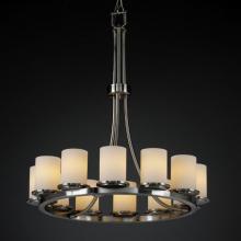 Justice Design Group FSN-8763-10-OPAL-MBLK - Dakota 12-Light Ring Chandelier (Tall)