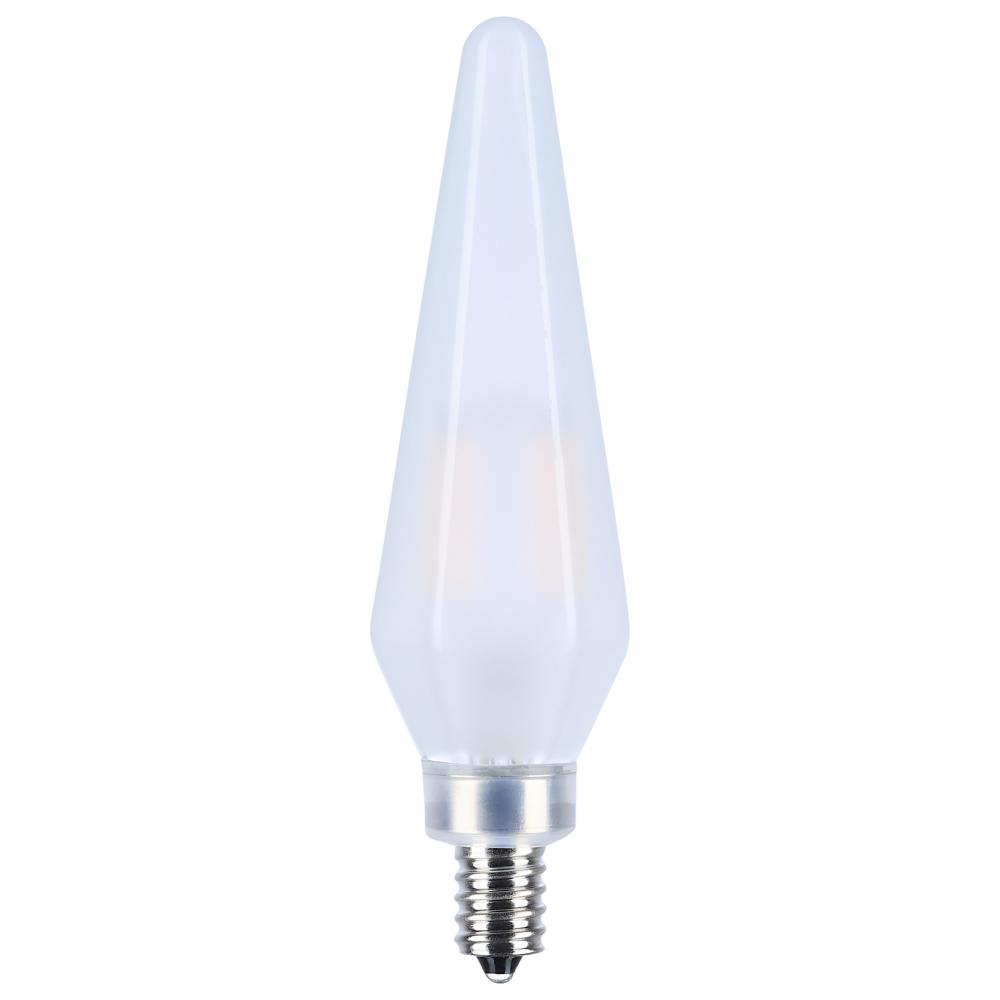 2 Watt Prismatic HX11 LED; 2700K CCT; Candelabra Base; 120 Volt; Frost Finish; 2-Card