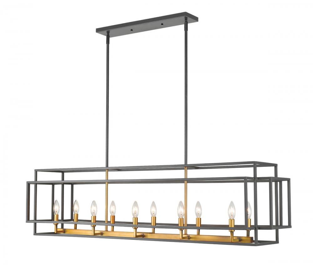 10 Light Linear Chandelier