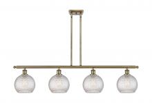  516-4I-AB-G122C-8CL - Athens - 4 Light - 48 inch - Antique Brass - Cord hung - Island Light