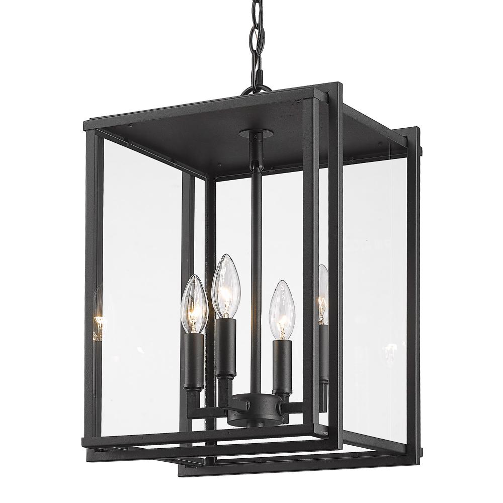 Tribeca Outdoor 4 Light Pendant in Natural Black