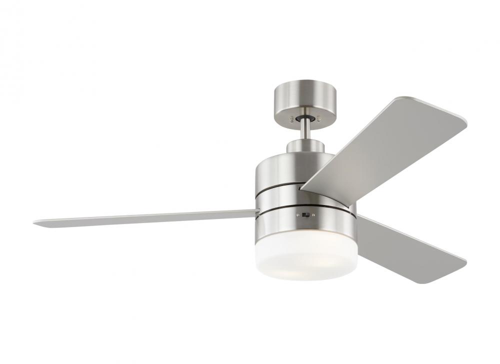 Era 44" Dimmable LED Indoor/Outdoor Brushed Steel Ceiling Fan with Light Kit and Wall Control