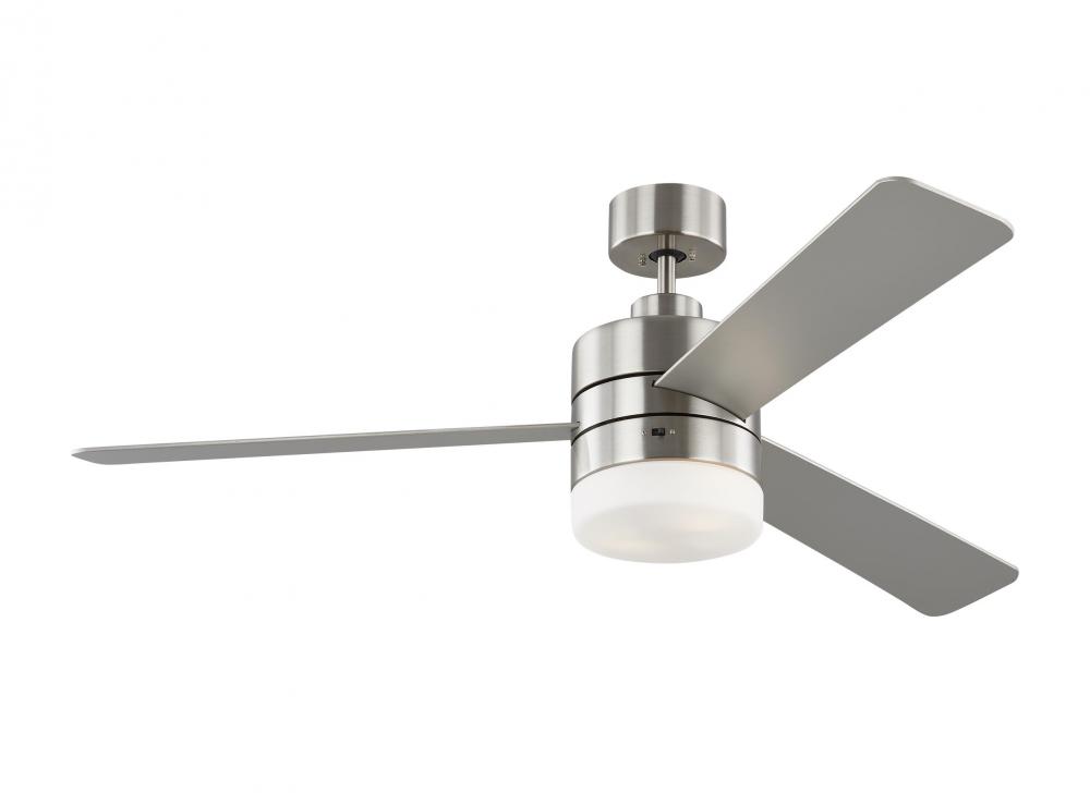 Era 52" Dimmable LED Indoor/Outdoor Brushed Steel Ceiling Fan with Light Kit and Wall Control