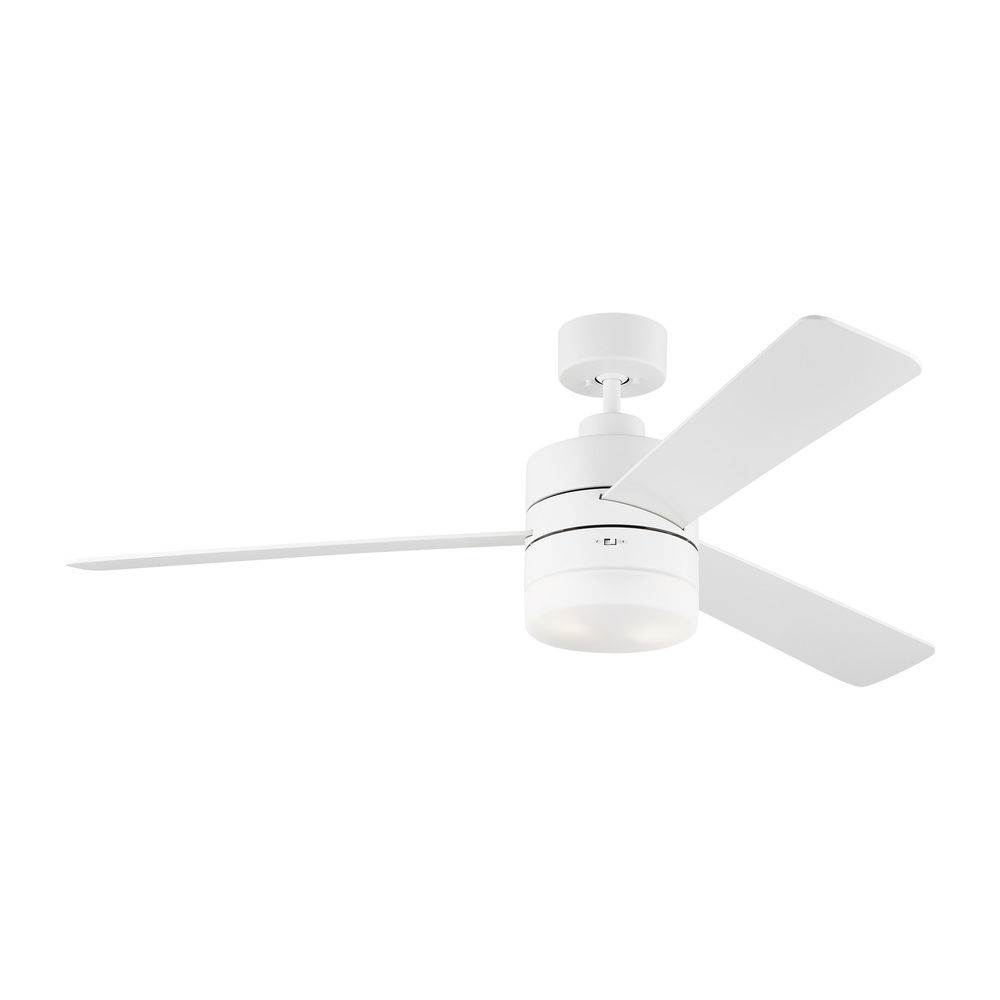 Era 52" Dimmable LED Indoor/Outdoor Matte White Ceiling Fan with Light Kit and Wall Control