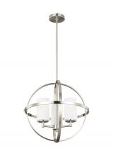 Seagull - Generation 3124603EN3-962 - Alturas contemporary 3-light LED indoor dimmable ceiling chandelier pendant light in brushed nickel