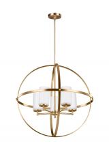 Seagull - Generation 3124605-848 - Alturas contemporary 5-light indoor dimmable ceiling chandelier pendant light in satin brass gold fi