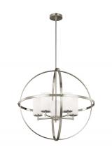 Seagull - Generation 3124605-962 - Alturas contemporary 5-light indoor dimmable ceiling chandelier pendant light in brushed nickel silv