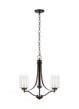 Seagull - Generation 3137303-710 - Elmwood Park traditional 3-light indoor dimmable ceiling chandelier pendant light in bronze finish w