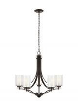 Seagull - Generation 3137305-710 - Elmwood Park traditional 5-light indoor dimmable ceiling chandelier pendant light in bronze finish w