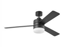 Seagull - Generation 3ERAR52MBKD - Era 52" Dimmable LED Indoor/Outdoor Midnight Black Ceiling Fan with Light Kit, Remote Control an